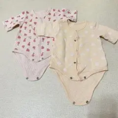 【キルティング素材 ベビーロンパース 2枚セット】あったか素材♪秋冬