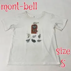 mont-bell 鳥と山男プリント半袖 Tシャツ ホワイト Sサイズのサムネイル