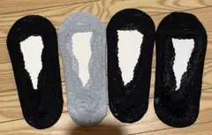 レース フットカバー4足セット パンプス用 浅履き ソックス 靴下