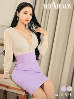 ロングスリーブ✖️ワッフルスカートミディドレスlvS