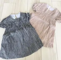 ★値下げ★2枚セット★美品★アプレレクール★涼しい★ギンガムチェックワンピース