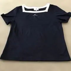 最終値下げ courrèges クレージュ 半袖 カットソー ネイビー 9号のサムネイル