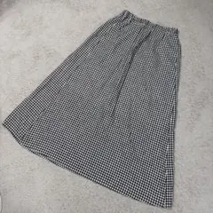 ジーユー ナチュラル系 ガーリー シンプル ギンガムチェック フレアスカート L