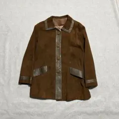 90s vintage レザージャケット 本革 くるみボタン y2k クラシック