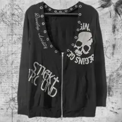 カーディガン ドクロ パンク ロック グランジ y2k Gothic