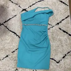 ターコイズオフショルダータイトドレス M