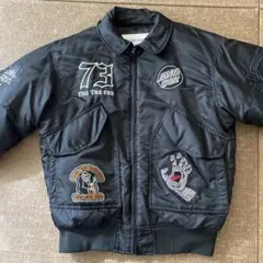 SANTA CRUZ 刺繍MA-1ジャケット ブラック