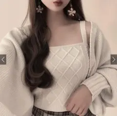 【新品未着用】GRL ボリュームスリーブカーディガンアンサンブル［an1217］