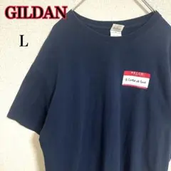 GILDAN ネイビー 企業系 両面プリント Tシャツ Lサイズ