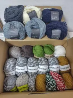 ウールとコンビネーションウールの毛糸セット