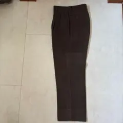 【秋冬スラックス】　M 厚手 ブラウン チェック柄 スラックス
