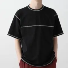 HARE ハレ メンズ Tシャツ ステッチレイズドカットソー ブラックのサムネイル