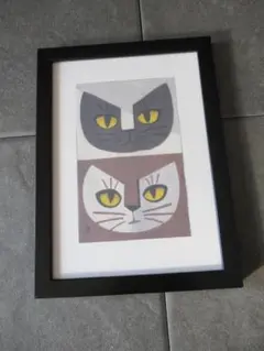 稲垣知雄＊猫面A アートフレーム ＊2L判 目黒美術館 東京の猫たち より