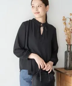【ロペピクニック】★2WAY★フリルブラウス★ブラック★38（M）