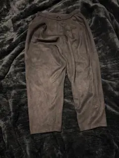 ZARA フェイクスエード プリーツ ワイドパンツ M ブラック