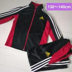 adidas アディダス ジャージ上下 黒/赤 130cm 140cm