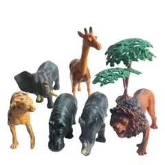 トイザらス 動物フィギュアセット ６体と木