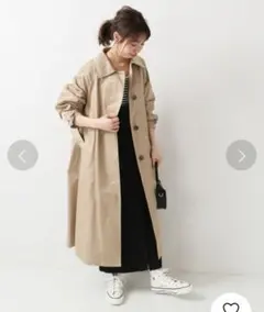 スピックアンドスパン T/Cツイルロングコート ベージュ 38