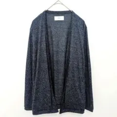アズール ロングカーディガン リネン混 薄手 春夏 羽織り グレー XS S