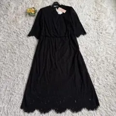 新品タグ付き♡ローズティアラ クラシカルレースワンピース マキシ丈 42 黒のサムネイル