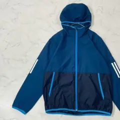 adidas 切替 ロゴ 立体 3本ライン ポケット フルジップ ジャンパー Sのサムネイル