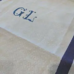 バスクリネン　フランス　アンティーク　リネン　イニシャル　手刺繍　モノグラム