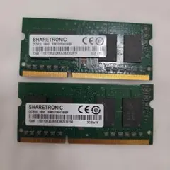 SHARETRONIC DDR3L 1600 2GB メモリー 2枚セット