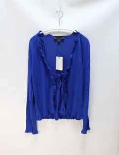 新品 ZARA ザラ フリルカーディガン長袖 カーデ ロイヤルブルー