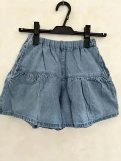 GU キッズ　デニムキュロット　130cm ライトブルー