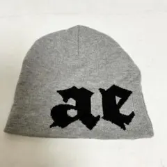 【美品】SUNK æxis LINE ロゴ ニット帽 グレー
