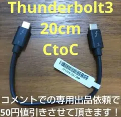 Thunderbolt3ケーブル 20cm TypeC 無料値引有りのサムネイル