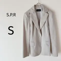 S.P.R テーラードジャケット スーツ ビジネス ウール混 グレー S