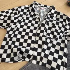 W♥C 半袖チェック柄シャツ