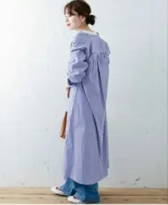 美品　SONNY LABEL アーバンリサーチ　ストライプ シャツワンピース