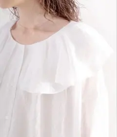 2wayラッフルフリルビッグカラーブラウス