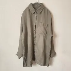 無印良品　麻　リネン　100% 長袖シャツ