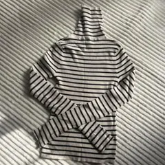 Re:EDIT ボーダータートル 長袖ニット Mサイズ　　指穴