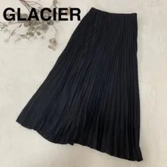 GLACIER /プリーツロングスカート/ウエストゴム/ブラック/上品のサムネイル