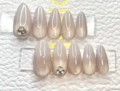 no.21春ネイル　マグネットネイル　ベイビーブーマー　ワンホンネイル　スナ系