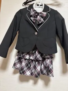 ブラックジャケットとフリルスカートとブラウスセット フォーマル 120