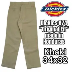 古着　Dickies 874ワークパンツ オリジナルフィットカーキ W34L32
