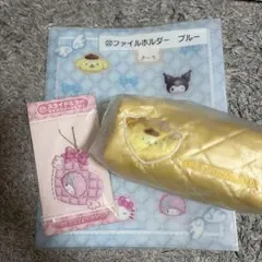 サンリオ一番くじ ファイルホルダー ポーチ スライドミラー セット