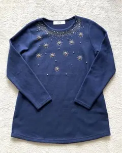 S ＴB 暖かフリースカットソー　フリー　ネイビー　未使用