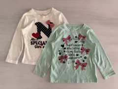 長袖カットソー オフホワイト ミントグリーン 2枚セット