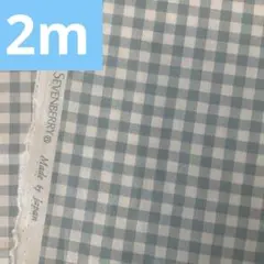 【特価】セブンベリー　ギンガムチェック　サックスブルー　ハンドメイド生地　2mA
