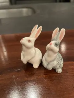 うさぎの置物 2体セット 陶器製