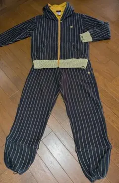 AND1　ジャージ上下　リバーシブル　BLACK×GOLDストライプ