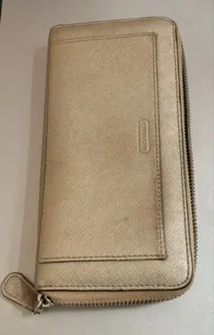 COACH コーチ　長財布　シャンパンゴールド　ジャンク品のサムネイル