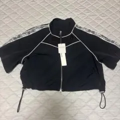 Heather 黒いナイロンショートジャケットのサムネイル