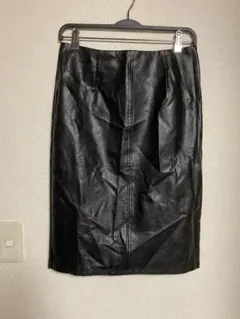 レザースカート ひざ丈スカート